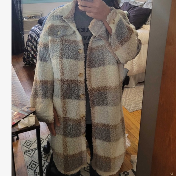 Cozy Plaid Button Down Oversized jacket Shacket - Picture 2 of 6